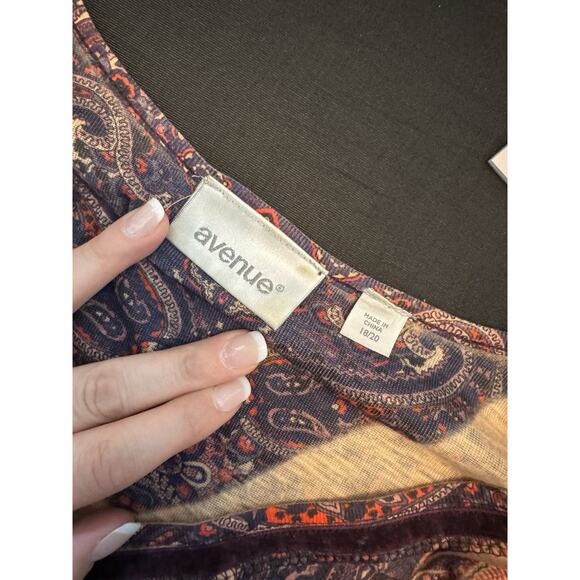 Avenue Paisley Rhinestone Top Women's‎ Y2K Whimsigoth Fairy Velvet Purple - Picture 6 of 10